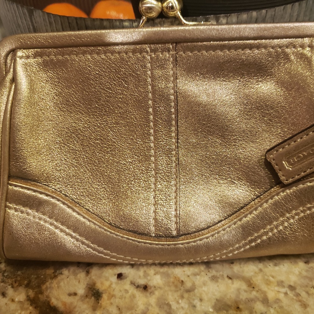 Coach Gold Clutch